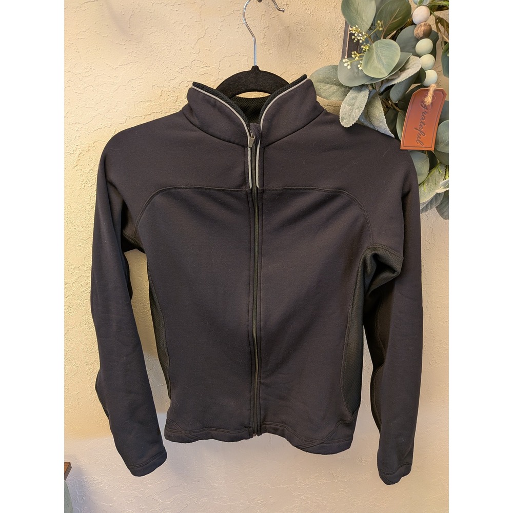 Avalanche Wear Small Black Full Zip Technical Fleece Jacket Mock Neck Logo